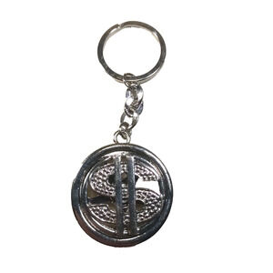Money Spinner Keychain Silver Tone Bling